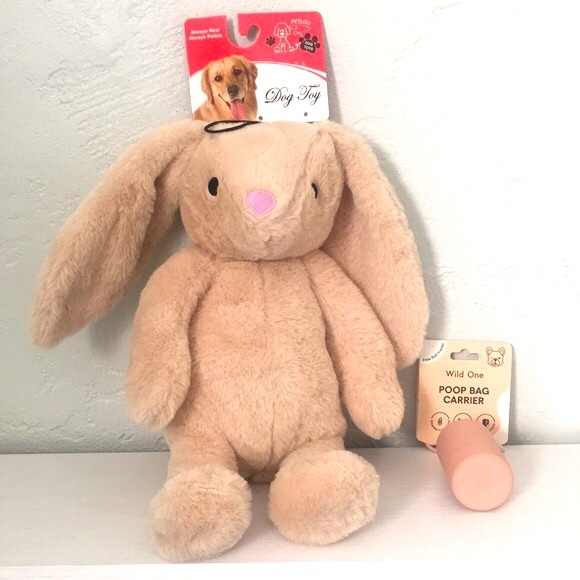 NWT Petlou Plush Bunny Rabbit and Wild One Poo Bag Carrier Set - Picture 1 of 5